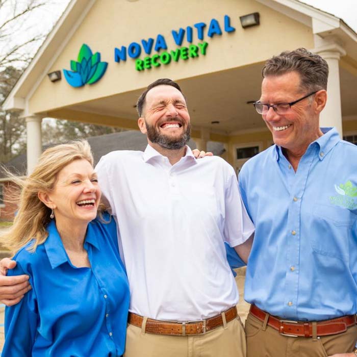 Patients Smiling Outside NOVA Drug & Alcohol Rehab in Louisiana